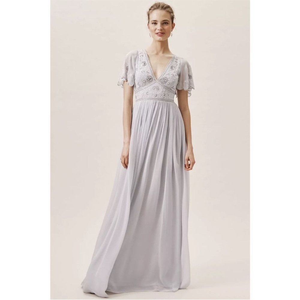 BHLDN Light Purple Embellished Dress